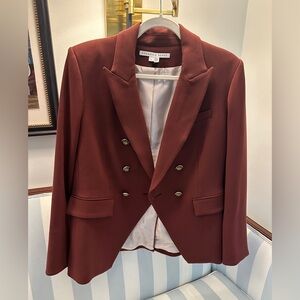 Veronica Beard Rich Burgundy Double-Breasted Blazer
